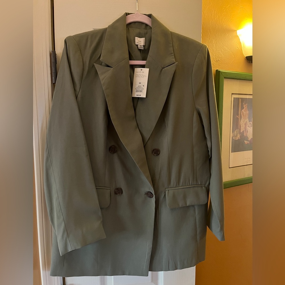 NWT: A New Day/Target Double-Breasted Blazer in Olive